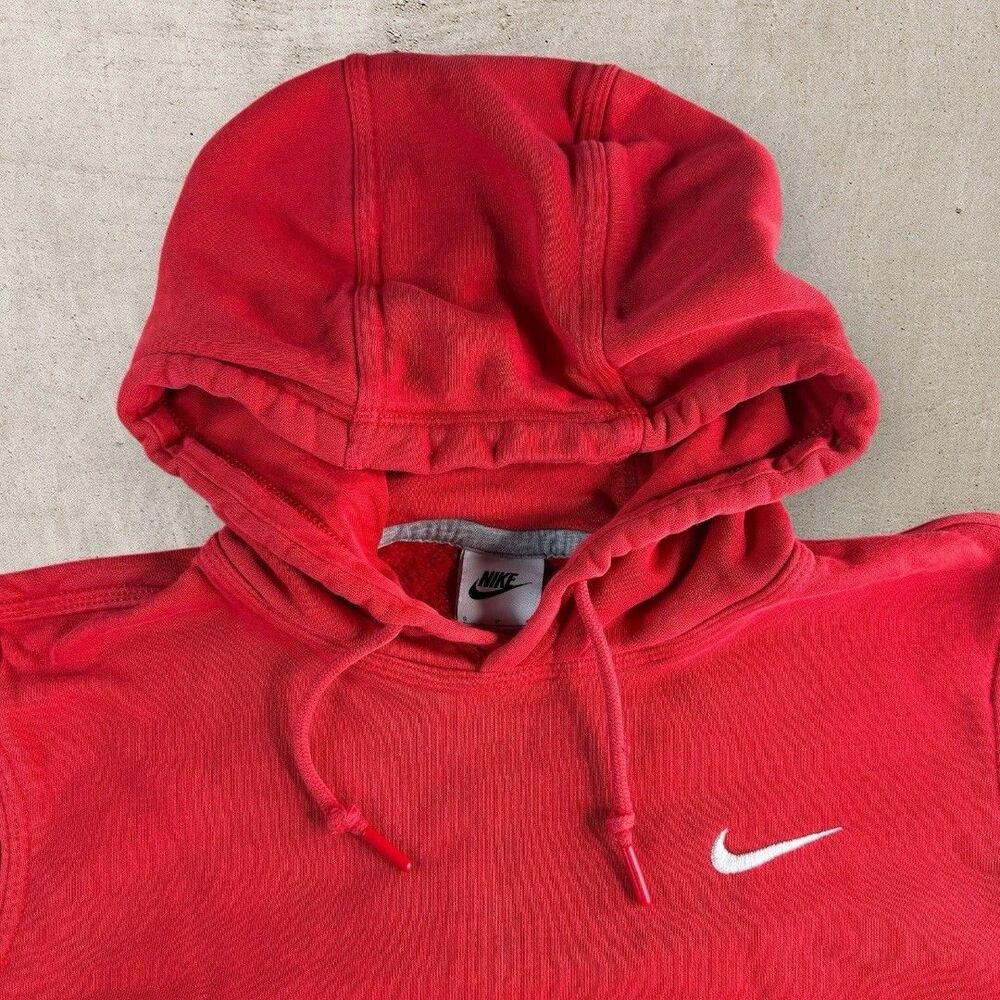 Nike Single Swoosh Red Hoodie Men’s Small Sportswear Club Fleece Y2K 826433-658